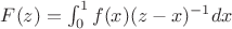 $F(z)=\int_0^1 f(x)(z-x)^{-1}dx$