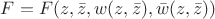 $F=F(z,\bar z, w(z,\bar z),\bar w(z,\bar z))$