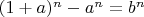$(1 + a)^n - a^n = b^n$