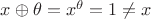 $x  \oplus \theta = x^\theta = 1 \ne x$