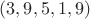 $(3,9,5,1,9)$