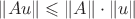 $\left\lVert Au\right\rVert\leqslant \left\lVert A\right\rVert \cdot\left\lVert u\right\rVert$