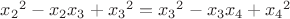 ${x_2}^2-x_2x_3+{x_3}^2={x_3}^2-x_3x_4+{x_4}^2$