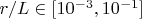 $r/L\in[10^{-3},10^{-1}]$