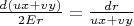 $ \frac {d(ux+vy)} {2Er} = \frac {dr}{ux+vy} $