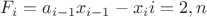 $F_{i}=a_{i-1}x_{i-1}-x_{i}  i=2,n$
