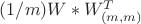 $(1/m)W*W^T_{(m,m)}$