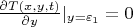 $\frac {\partial {T(x,y,t)}} {\partial {y}}|_{y=\varepsilon_1}=0$