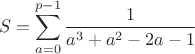 $$S=\sum_{a=0}^{p-1}\frac{1}{a^3+a^2-2a-1}$$