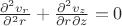 $\frac{\partial^2 v_r}{\partial^2 r}+\frac{\partial^2 v_z}{\partial r\partial z}=0$