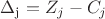 $\[{\Delta _{\rm{j}}} = {Z_j} - {C_j}\]$