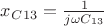 $x_C_{13}=\frac{1}{j\omega C_{13}}$