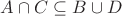$A \cap C \subseteq B \cup D$