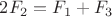 $2F_2 = F_1 + F_3$