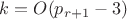 $k=O(p_{r+1}-3)$