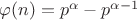 $\varphi(n) = p^\alpha - p^{\alpha - 1}$