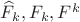 $\widehat{F}_k, F_k, F^k$