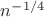 $n^{-1/4}$