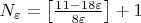$N_{\varepsilon}=\big[\frac{11-18\varepsilon}{8\varepsilon}\big]+1$