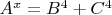 $A^x=B^4+C^4$
