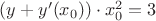 $(y + y'(x_0)) \cdot x_0^2 = 3$