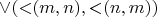 ${\vee}({<}(m,n),{<}(n,m))$