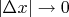$|\Delta x|\to0$