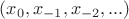 $(x_0, x_{-1}, x_{-2}, ...)$