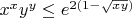 $x^xy^y\le e^{2(1-\sqrt{xy})}$