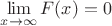 $\lim \limits_{x \to \infty} {F(x)}=0$