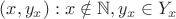 $(x, y_x): x \notin \mathbb{N}, y_x \in Y_x$
