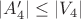 $|A'_4| \le |V_4|$