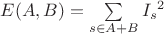 $E(A,B)=\sum \limits_{s \in A+B} {{I_s}^2}$