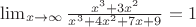 $\lim_{x \to \infty}\frac{x^3+3x^2}{x^3+4x^2+7x+9}=1$