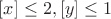 $[x]\le 2, [y]\le 1$