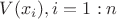 $V(x_i), i = 1:n$
