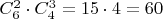 $C_6^2 \cdot C_4^3=15\cdot4=60$