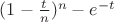 $(1-\frac tn)^n-e^{-t}$