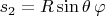 $s_2 = R \sin{ \theta}\, \varphi$