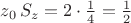 $z_0\, S_z=2\cdot \frac 1 4 =\frac 1 2$