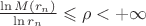 $\frac{\ln M(r_n)}{\ln r_n}\leqslant \rho<+\infty$