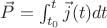 $\vec{P} = \int_{t_0}^t \vec{j}(t) dt$