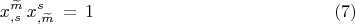 $$x^{\widetilde m}_{,s}\, x^s_{,\widetilde m}\, =\,1 \eqno (7)$$