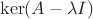 $\ker (A - \lambda I)$