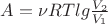 $ A = \nu RT    lg \frac {V_2} {V_1}$