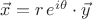 $\vec x=r\,e^{i\theta}\cdot\vec y$