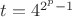 $t=4^{2^p-1}$
