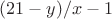 $(21-y)/x-1$ $(21-y)/x-1$
