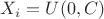 $X_i = U(0, C)$