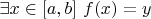 $\exists x\in[a,b]\ f(x)=y$